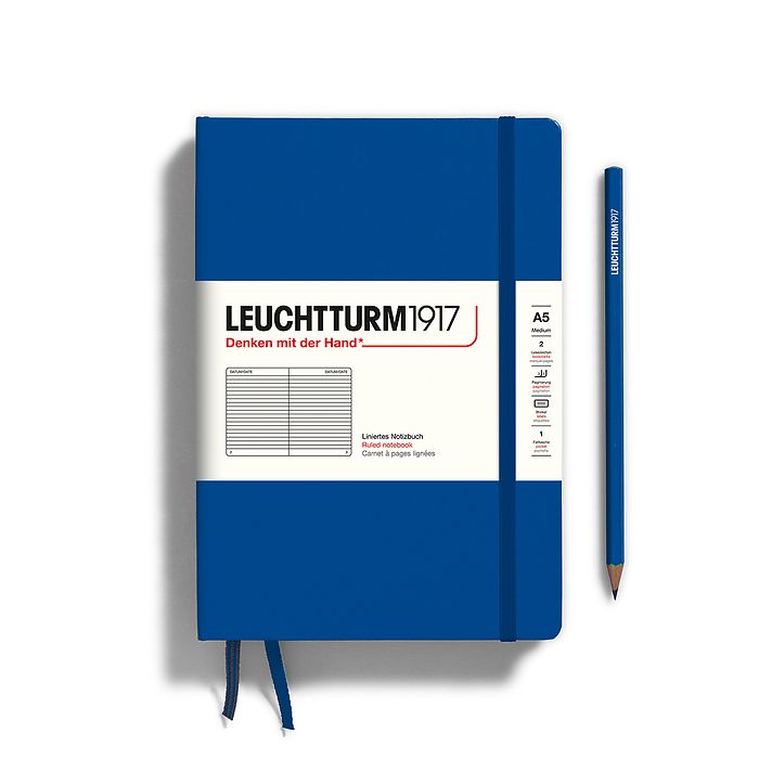 Notebook Medium (A5), Hardcover, 251 numbered pages, Royal Blue, ruled