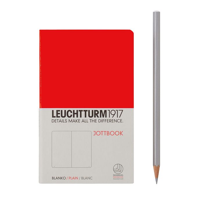 Jottbook Pocket (A6), 60 numbered pages, 16 perforated pages, Red, plain
