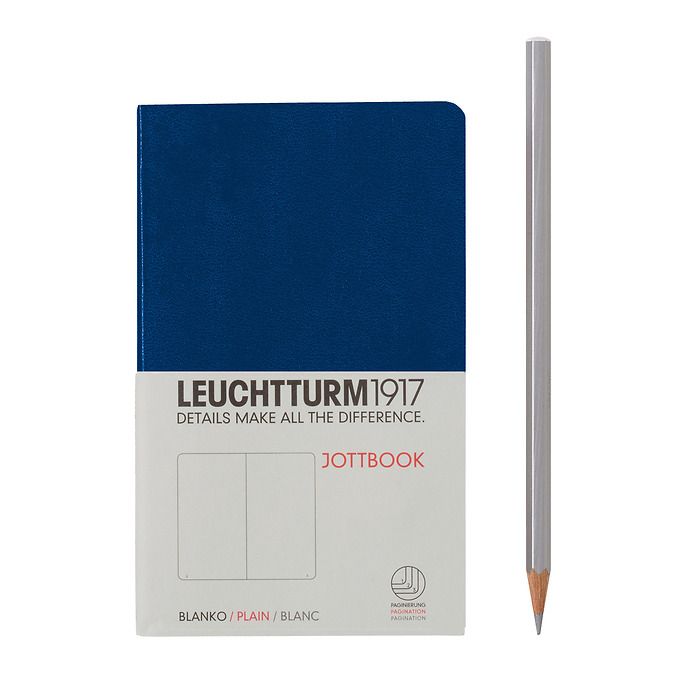 Jottbook Pocket (A6), 60 numbered pages, 16 perforated pages, Navy, plain
