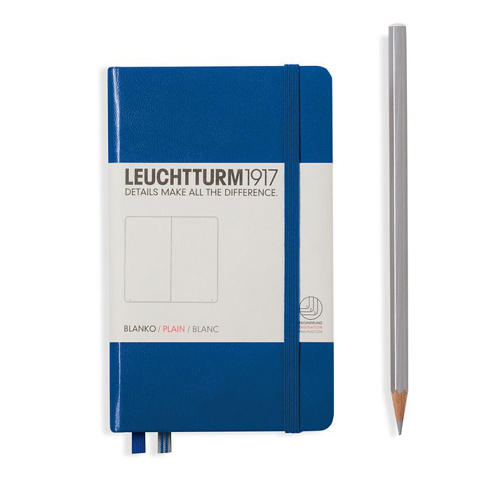 Notebook Pocket (A6), Hardcover, 187 numbered pages, Royal Blue, plain