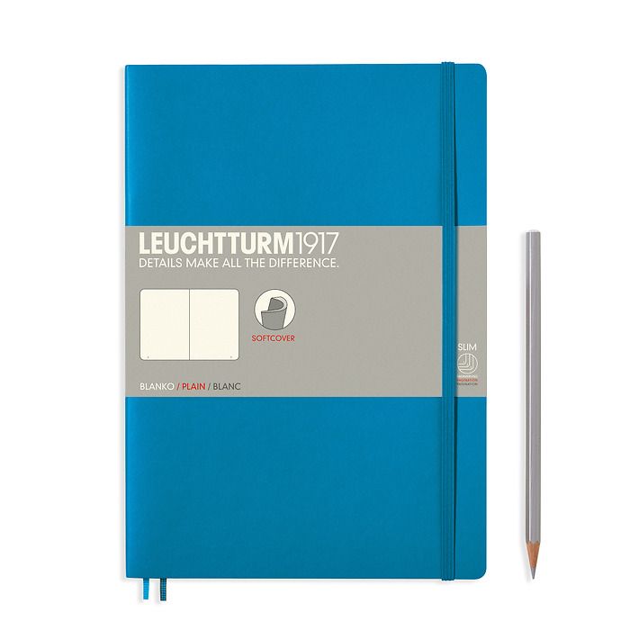 Notebook Composition (B5) plain, softcover, 121 numbered pages, azure