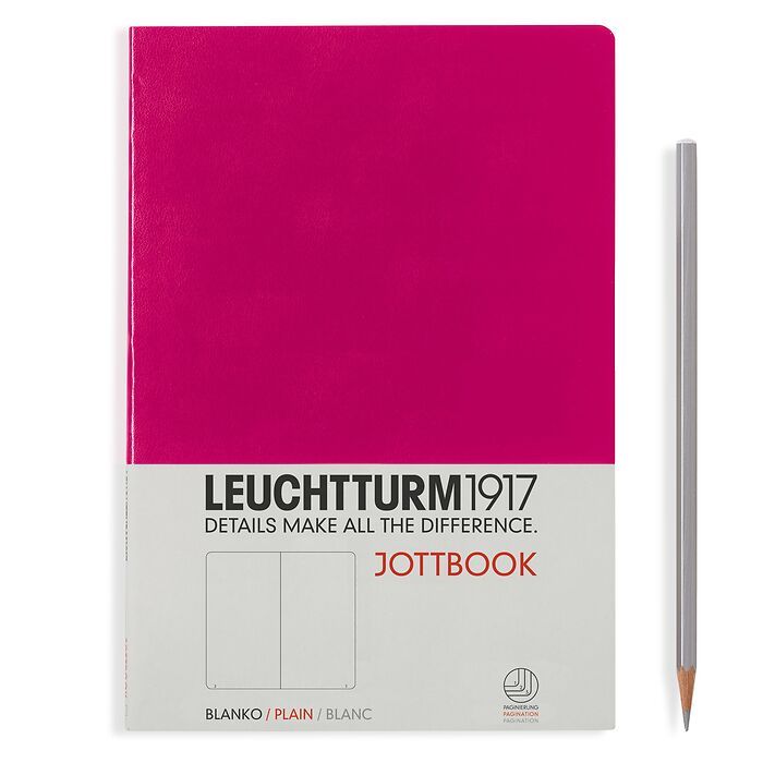 Jottbook Medium (A5), 60 numbered pages, 16 perforated pages, Berry, plain