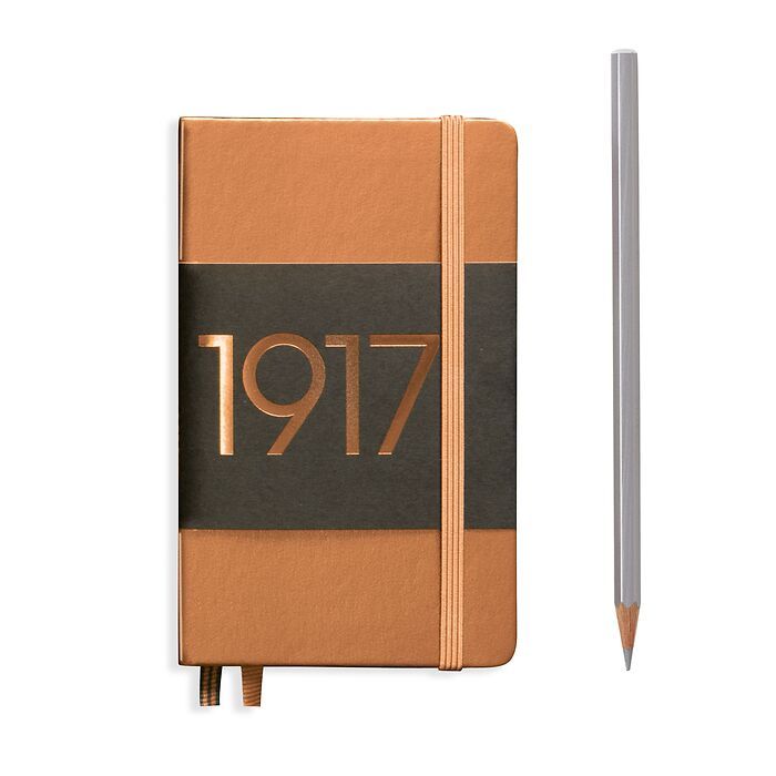 Notebook Pocket (A6) lined, Hardcover, 187 numbered pages, copper