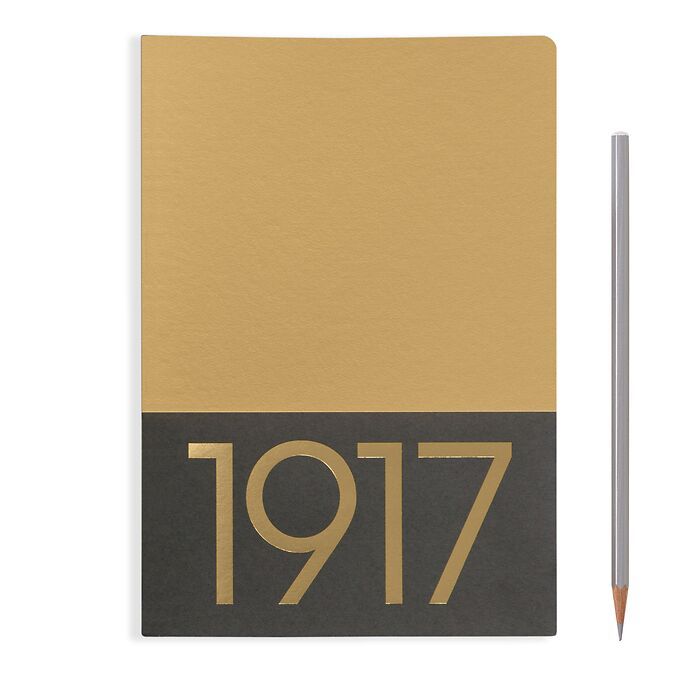 Jottbook Medium (A5), 60 numbered pages, plain, Gold, pack of 2