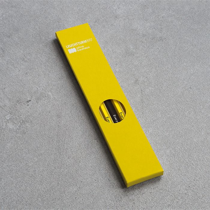 Pencil HB, LEUCHTTURM1917, assorted, 100 Jahre Bauhaus: 4x Lemon, 1x Black