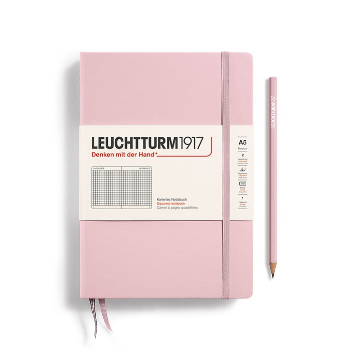 Notebook Medium (A5), Hardcover, 251 numbered pages, Powder, squared