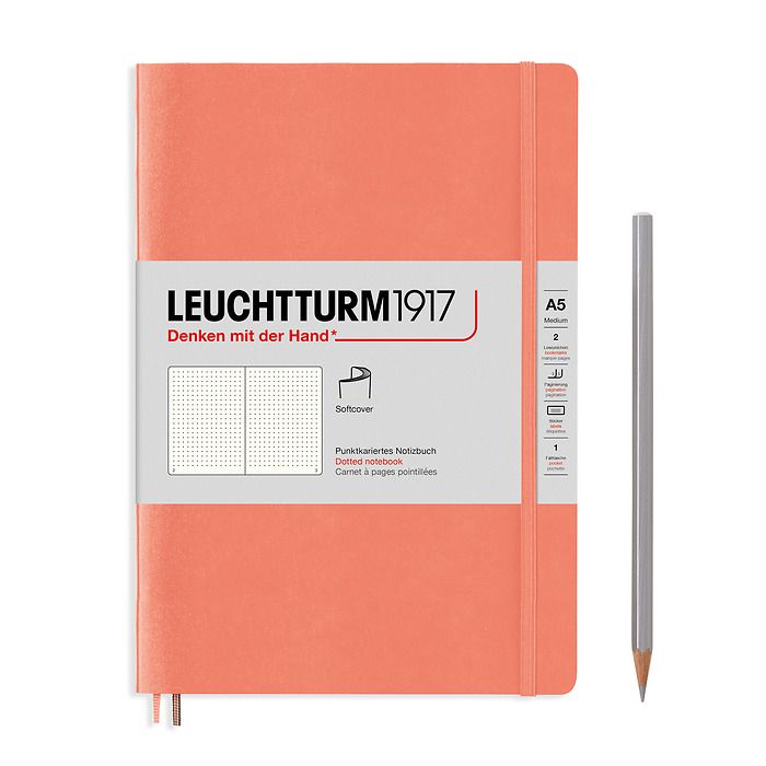 Notebook Medium (A5), Softcover, 123 numbered pages, Bellini, dotted