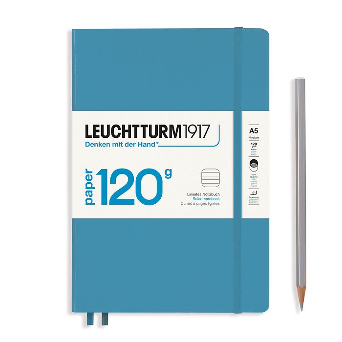 Notebook Medium (A5), EDITION 120, Hardcover, 203 numbered pages, Nordic Blue, ruled