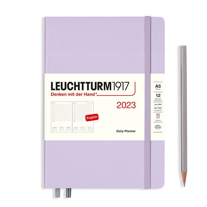 Daily Planner Medium (A5) 2023, Lilac, English