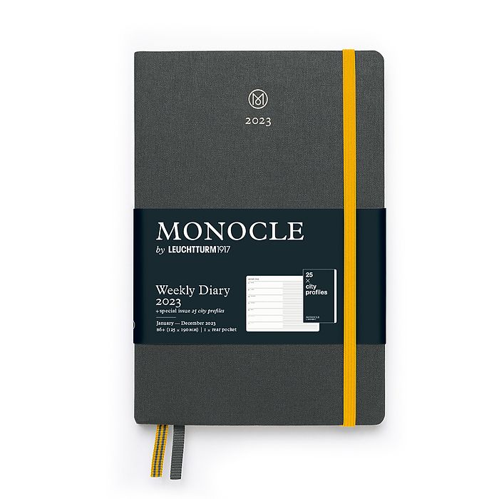 Weekly Planner & Notebook Monocle, Paperback (B6+) 2023, with booklet, Grey, English
