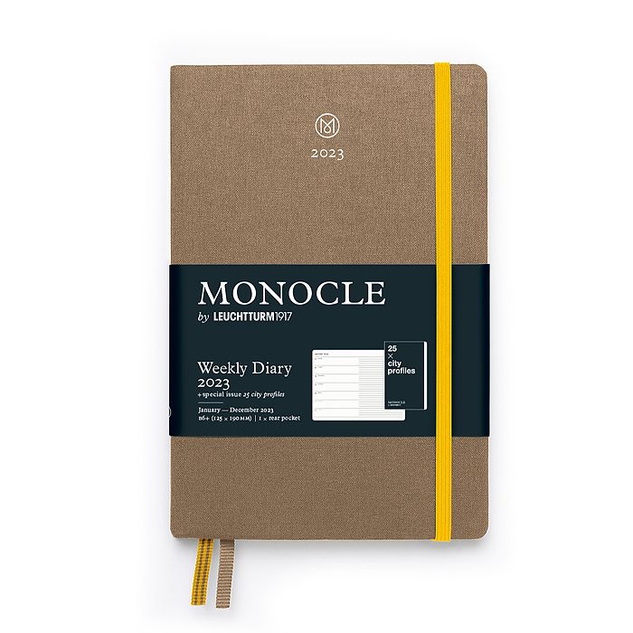 Weekly Planner & Notebook Monocle, Paperback (B6+) 2023, with booklet, Taupe, English