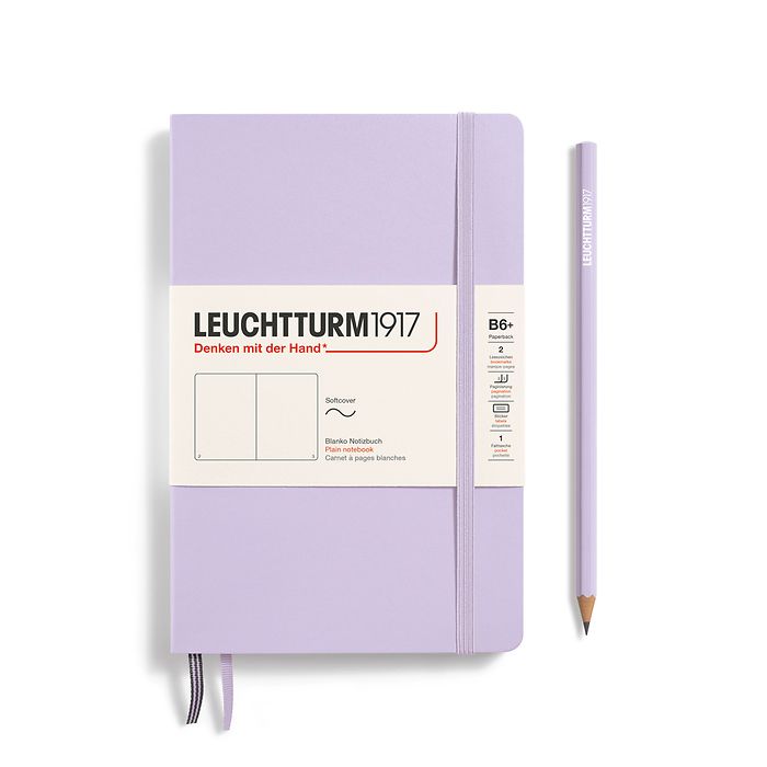 Notebook Paperback (B6+), Softcover, 123 numbered pages, Lilac, plain