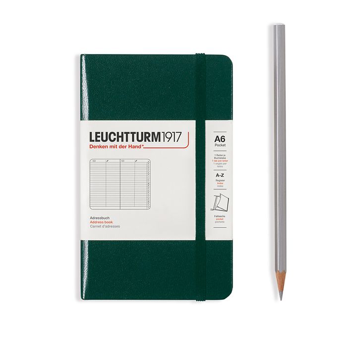 Address Book Pocket (A6), Hardcover, Forest Green